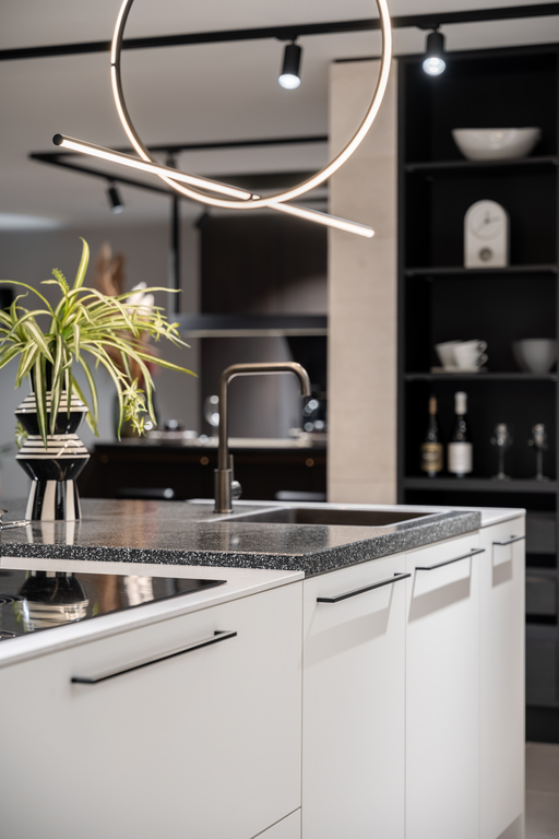 SieMatic in Lotus wit met zwarte accenten
